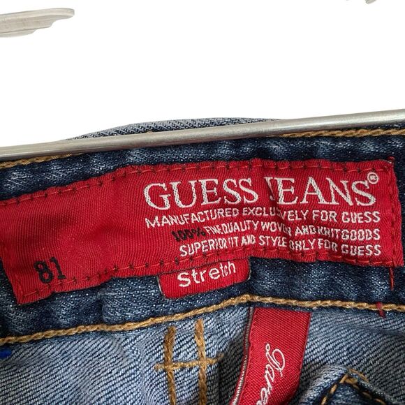 Vintage Y2K Guess Daredevil Boot Jeans Women 30 Denim Distressed Low Rise Grunge - Picture 3 of 14